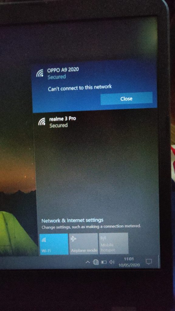 Can't connect to this network windows 10