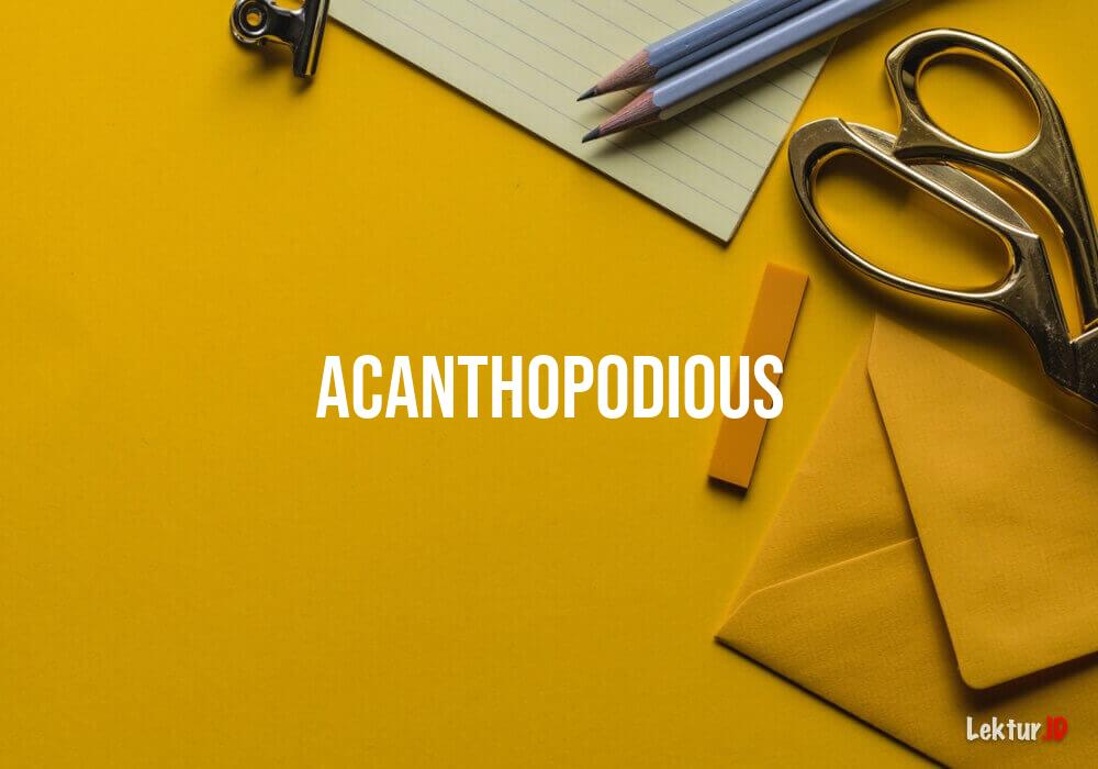 arti acanthopodious