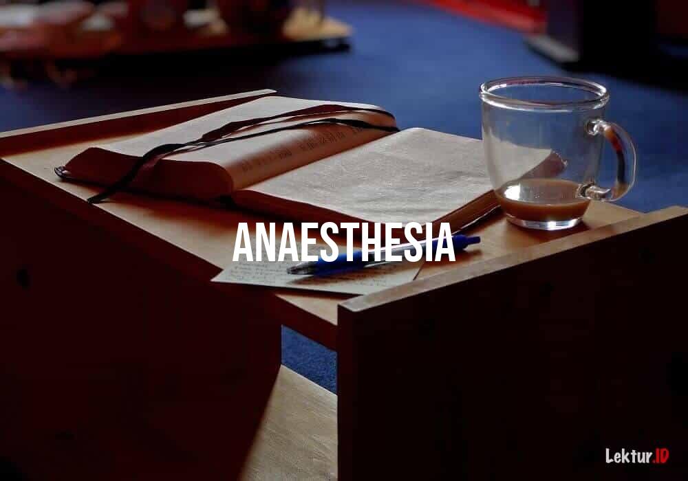 arti anaesthesia
