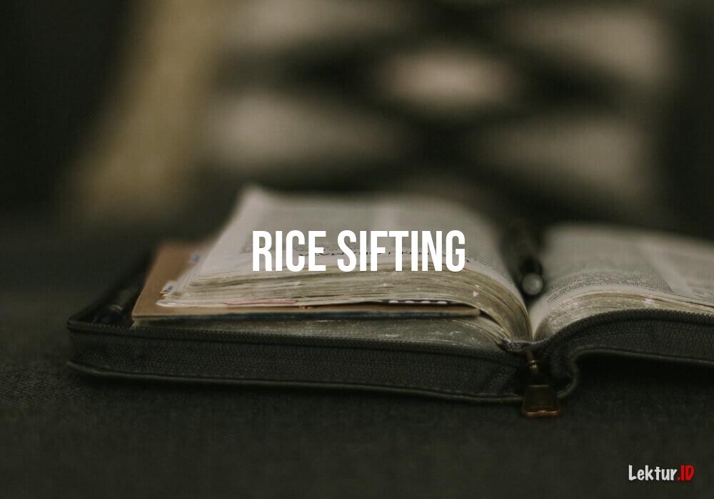 arti rice-sifting
