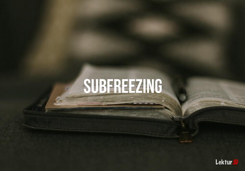 arti subfreezing